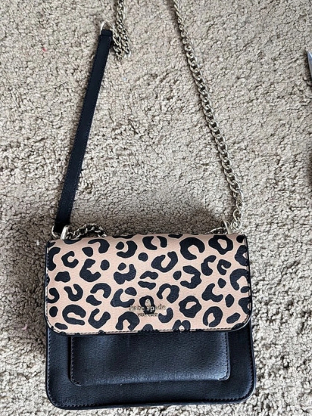 Kate Spade New York Remi Leopard Print Flap Chain Crossbody Bag